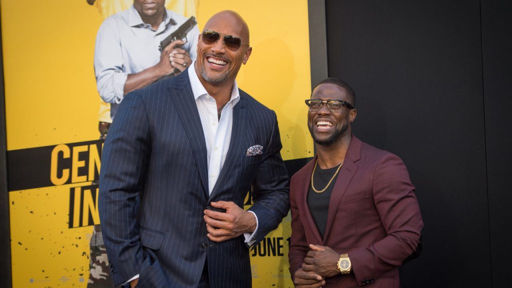 Kevin Hart with the Rock